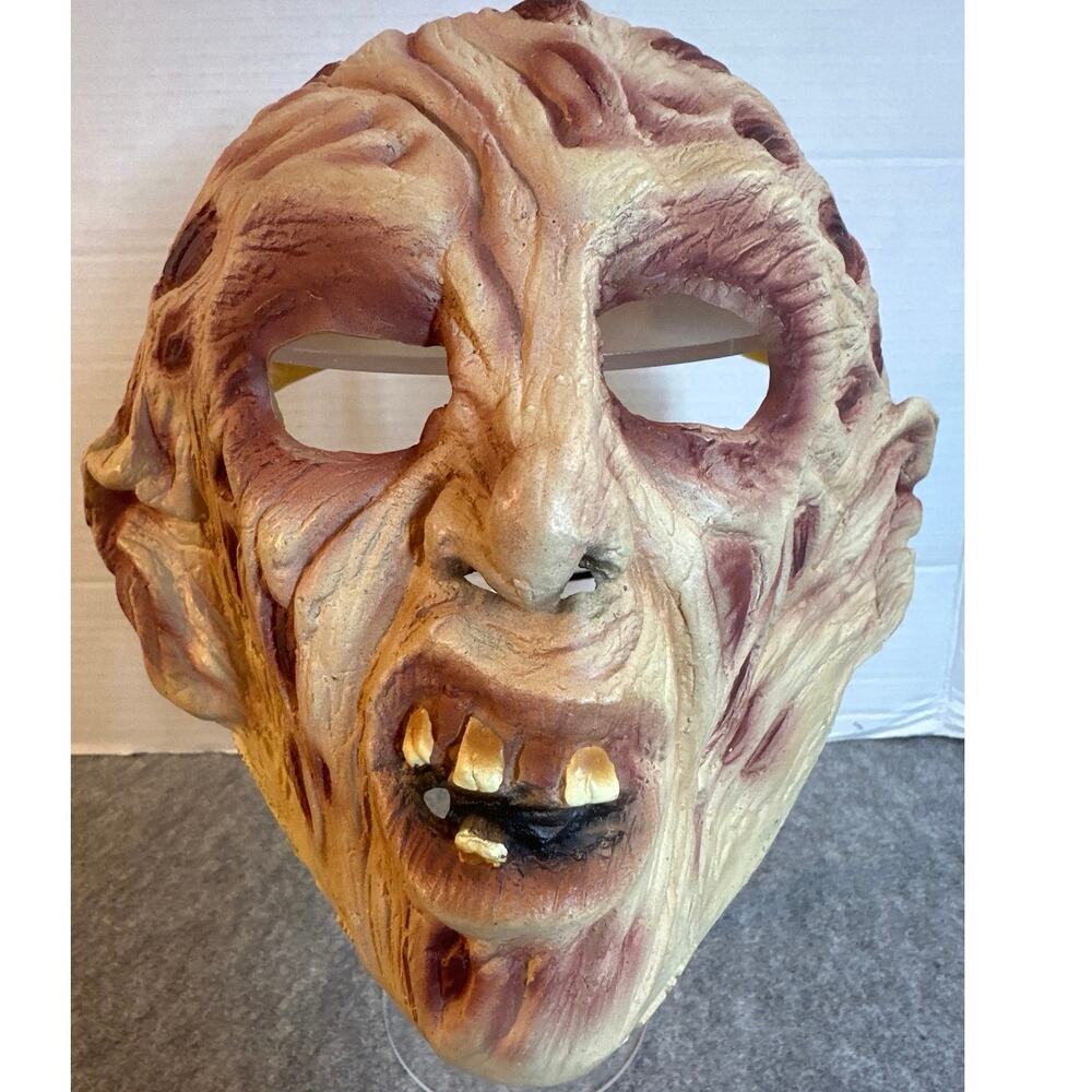 Nightmare on Elm Street Freddy Krueger mask is vinyl & realistic burnt texture